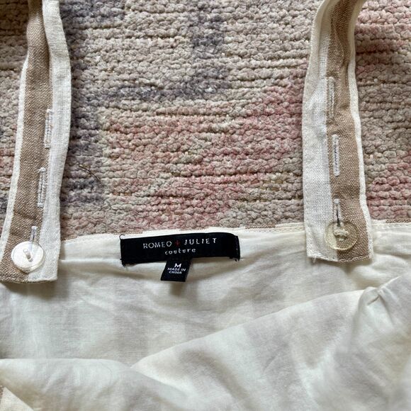 Romeo & Juliet Couture Striped Linen Jumpsuit M - Picture 12 of 15